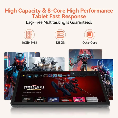 Vista 11 de Tableta Android 15 de 11 pulgadas con procesador Octa Core 16 GB RAM 128 GB ROM 1TB Expandir tableta con batería de 7000 mAh, cámara de 21 MP
