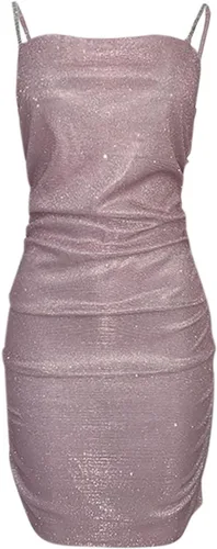 Vista 10 de Vestido de lentejuelas con purpurina para mujer, con tirantes delgados, vestido de fiesta brillante, sin mangas, bodyocn, minivestidos para discoteca