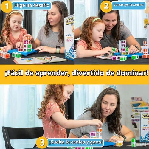 Vista 2 de ThinkFun Gravity Maze Builder para niños de 5 años en adelante, juego de lógica de mármol RunBrain, diseño de laberinto práctico