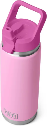 Vista 30 de YETI Rambler Botella de 26 onzas, aislada al vacío, de acero inoxidable, con tapa de popote a juego Rojo rescate