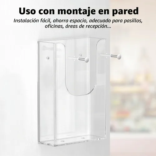 Vista 4 de MaxGear - Soporte de pared acrílico para folletos, 4 pulgadas de ancho, paquete de 3
