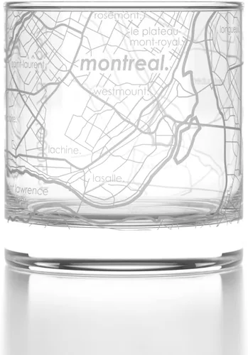 Vista 4 de Well Told Vaso de whisky grabado con el mapa de la ciudad de Barcelona, España - Vaso de whisky grabado con mapa de la ciudad para amantes