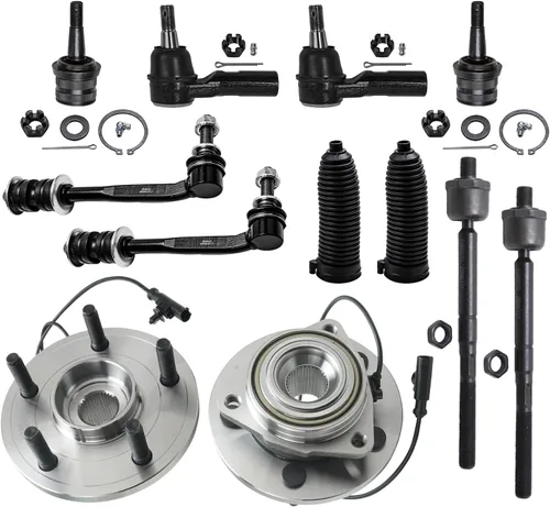 Vista 145 de Detroit Axle - Kit de suspensión delantera 4WD para Nissan Frontier Pathfinder Xterra, 2 cubos de rodamientos de ruedas, 2 brazos de control