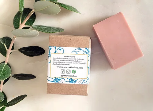 Vista 7 de Nature Skin Shop Barra de champú de cafeína para el crecimiento y adelgazamiento del cabello, con aceite de árbol de té para cuero cabelludo graso