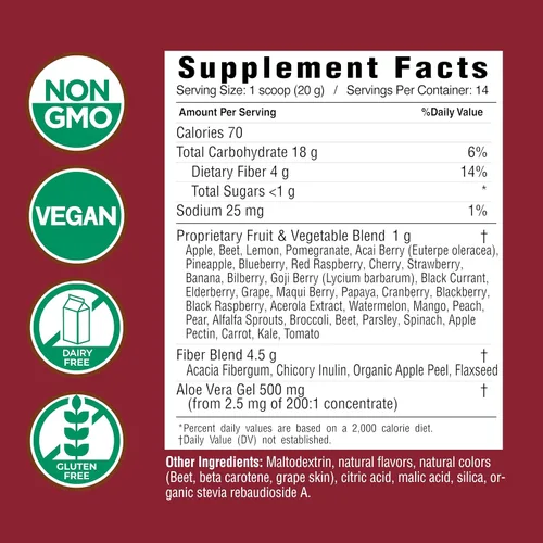 Vista 2 de Country Farms Super Cleanse, Super Juice Cleanse, apoya el sistema digestivo saludable, 34 frutas y verduras con aloe, promueve la desintoxicación
