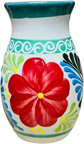 Vista 4 de Florero Ovulo - Decoración mexicana para el hogar - Jarrón de arcilla - Jarrón de arcilla Michoacán - Jarrón ovalado de arcilla - Jarrón hecho a