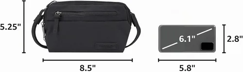 Vista 3 de Travelon Bolso bandolera pequeño convertible Metro antirrobo Negro