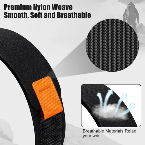 Vista 4 de ANCOOL Correa compatible con Garmin Fenix 7X/6X/5X, correas de nailon de fácil ajuste de 1.024 in para Garmin Fenix 3/5X Plus/6X Pro/Tactix Negro