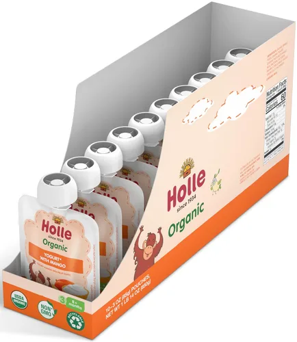 Vista 7 de Holle Bolsas de yogur orgánico de manzana y pera para bebé, 10 x 3 oz