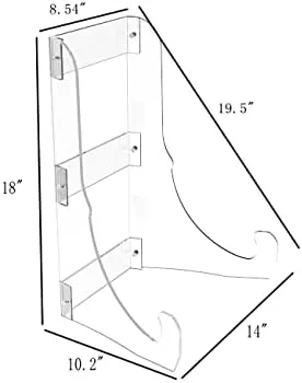 Vista 4 de FixtureDisplays® Caballete acrílico transparente de plexiglás multiuso resistente - Capacidad para artículos de 20 a 24 pulgadas de ancho