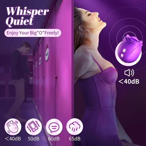 Vista 5 de Sex Toys Rose Dildo Vibrador – Juguete de rosa mejorado con 10 modos de succión y golpeteo para mujeres, pezón de clítoris, juguete para adultos