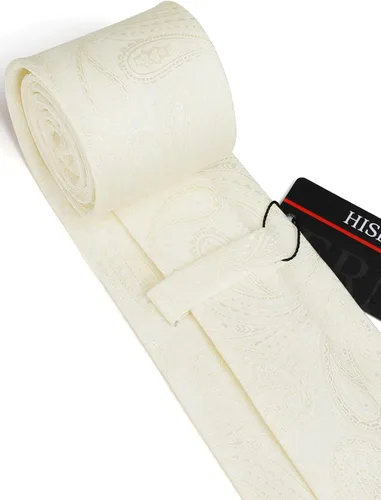 Vista 142 de HISDERN Corbatas para hombre, corbata de cachemira y bolsillo cuadrado tejido clásico floral para hombre, corbata de fiesta de boda