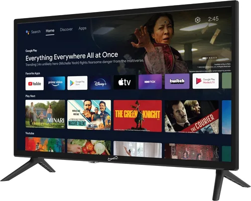 Vista 7 de Supersonic SC-2450GTV-A 24 pulgadas DLED Smart HDTV con asistente de Google, sistema ATSC y NTSC, entrada USB HDMI, WiFi, resolución de 1080p