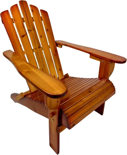 Vista 2 de Outdoor or Indoor Wood Adirondack Chair, Foldable, Oak