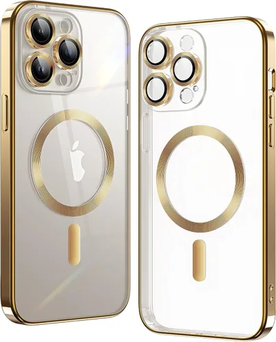 Vista 9 de Matallic - Funda transparente brillante para iPhone 11, compatible con Magsafe con protección completa de cámara chapada