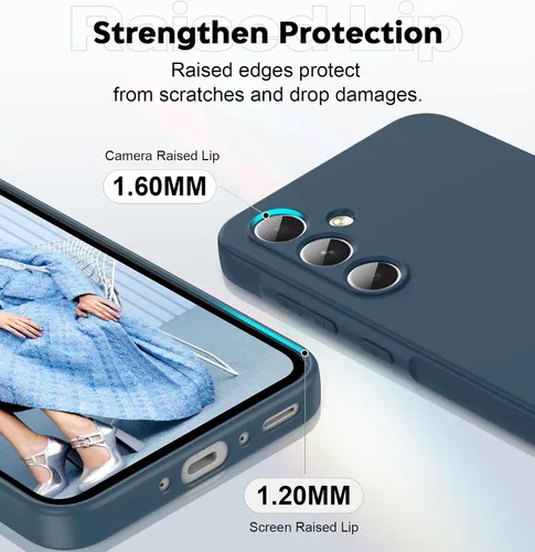 Vista 4 de LeYi Funda para Galaxy A35-5G: con protector de pantalla de vidrio templado, funda delgada y antiarañazos para Galaxy A35 5G, funda de silicona
