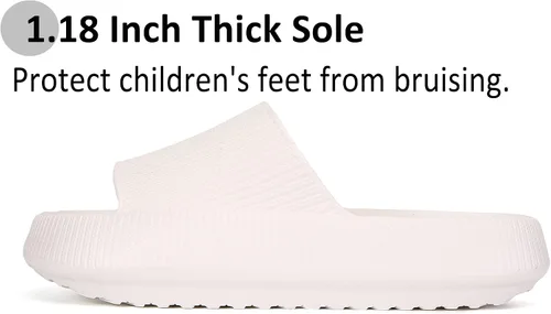 Vista 3 de sharllen Sandalias de nube para niños y niñas, pantuflas de casa, cómodas pantuflas de nube para niños, antideslizantes, para niñas, sandalias