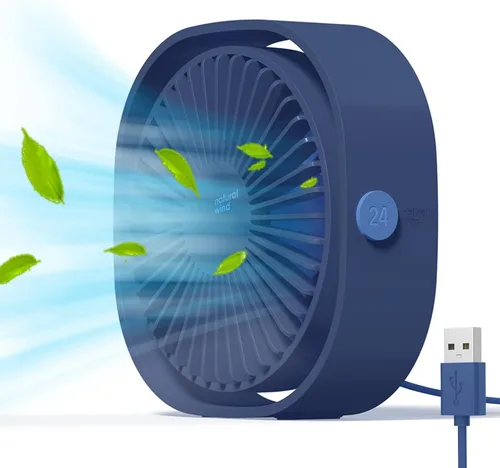 Vista 11 de Simpeak Ventilador USB pequeño, silencioso y portátil alimentado por USB (sin batería), refrigeración de 3 ajustes de velocidad, ventilador personal