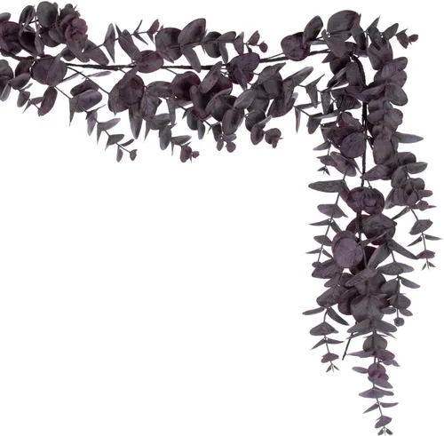 Vista 4 de Vickerman Guirnalda de eucalipto artificial en espiral borgoña de 6 pies