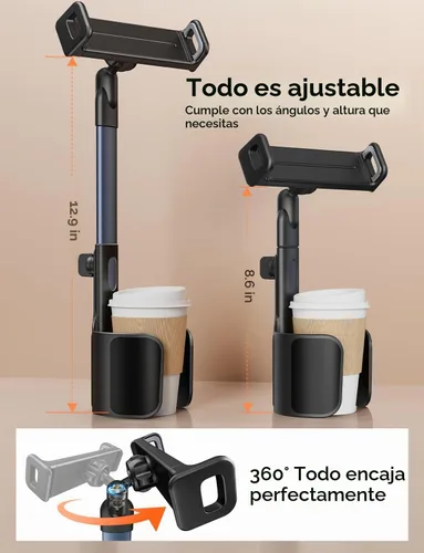 Vista 8 de TAZENI Soporte para tableta 3 en 1 para botella de coche, soporte para tableta de automóvil, soporte de tableta de aleación de aluminio resistente