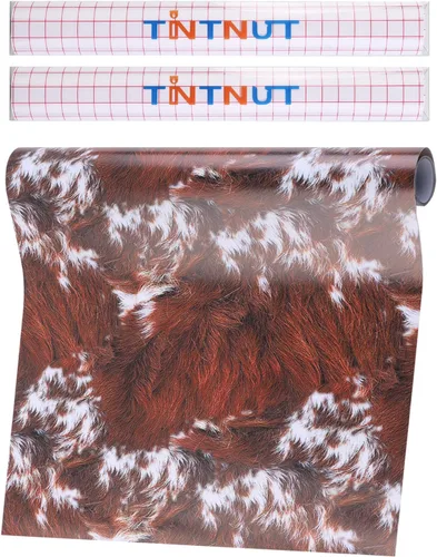 Vista 14 de Tintnut Rollo de vinilo permanente de piel de vaca, 12 pulgadas x 5 pies, vinilo adhesivo con estampado de vaca, vinilo con estampado de animales