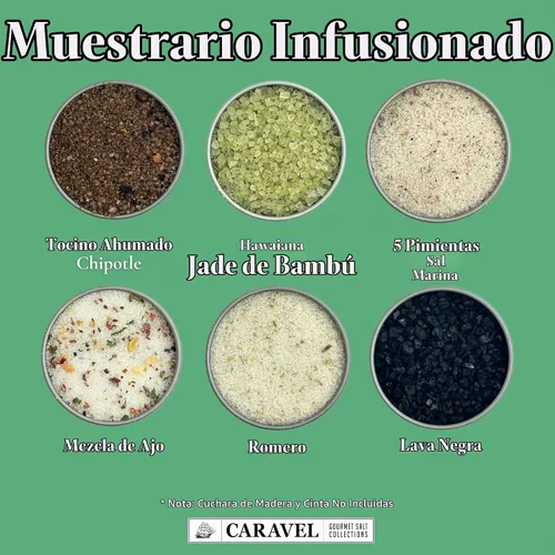 Vista 4 de Caravel Gourmet Muestra de sal marina infundida, sales de cocción de 6