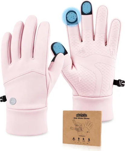 Vista 12 de Hikenture Guantes de invierno cálidos para niños, pantalla táctil, ciclismo Negro