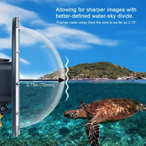 Vista 7 de SOONSUN Puerto domo para GoPro Hero 8 Negro, lente de domo subacuático de 147 pies con carcasa impermeable, agarre de mano flotante, gatillo