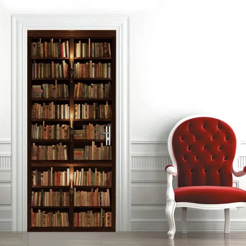 Vista 5 de TUOKING Adhesivo para puerta, calcomanías de vinilo para puerta, mural autoadhesivo para decoración del hogar, 30.3 pulgadas de ancho x 78.7