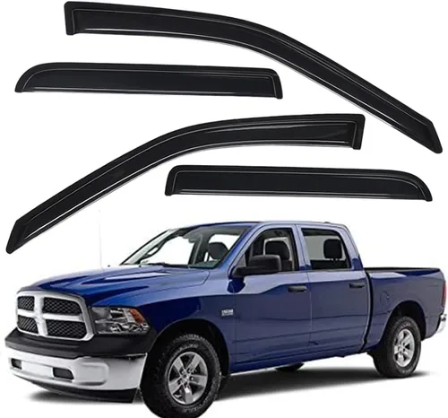 Vista 8 de WV194109 - Protector de lluvia extra duradero en el canal, compatible con Dodge Ram 1500 Crew Cab 2009-2018, Ram 2500 y 3500 Crew y Mega Cab, Ram