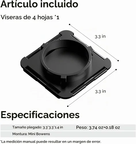 Vista 7 de Bafle de luz de cuatro hojas para Ulanzi LT028 40W COB Light