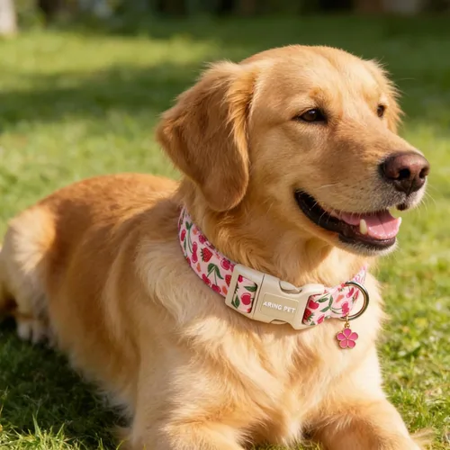 Vista 295 de Aring Pet Collar de algodón, ligero y ajustable, con hebilla de liberación rápida, para perros pequeños, medianos y grandes, para cachorros, S, Hoja