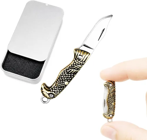 Vista 8 de Cuchillo de bolsillo en miniatura Miniature Gadgets, Eastern Delights EDC herramienta de corte con cuchilla multifunción ultra más pequeña