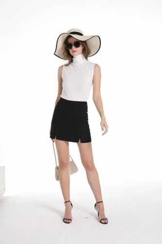 Vista 7 de Camisa de algodón suave con cuello alto falso para mujer, camiseta de ropa