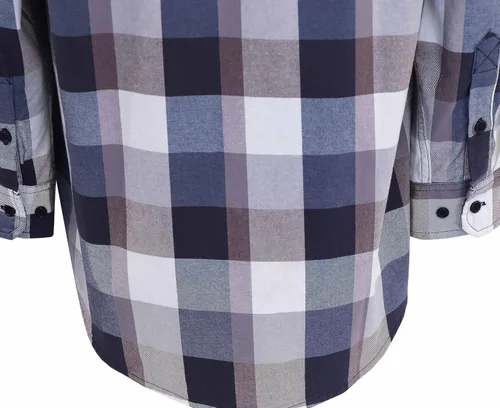 Vista 7 de BOCOMAL Men's FR Shirts 7.5oz Flame Resistant Welding Shirt NFPA2112 CAT2 Cuadros azul marino/blanco