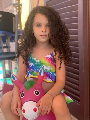 Vista 3 de swimsobo Trajes de baño de dos piezas para niñas tankini estampado 3D para 3-12 años
