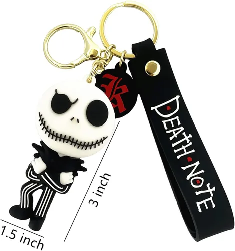 Vista 2 de Llavero de Halloween Nightmare Before Christmas Zero Dog Horror, llavero de gel de sílice Jack Sally