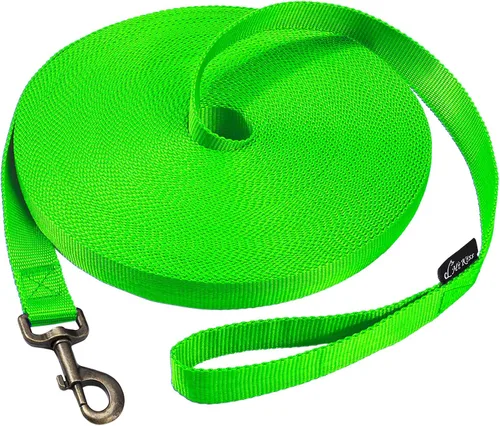 Vista 31 de Hi Kiss Correa de Entrenamiento de Obediencia y Agilidad para Perros/Cachorros - 15 pies 20 pies 30 pies 50 pies 100 pies - Ideal para Jugar