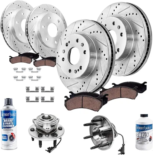 Vista 10 de Detroit Axle - 4 rotores de freno para Chevrolet Cruze 2014 2015 [modelos de motores de gas] Rotores de freno de disco perforados y ranurados