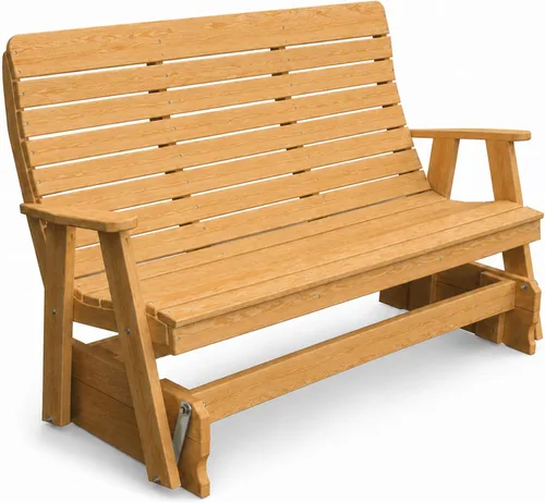 Vista 42 de Amish Made Antique Mahogany 4 ft Outdoor Glider Bench, HDPE Made in USA Fairfax Collection HDPE Poly Lumber Outdoor Glider Bench, All-Weather