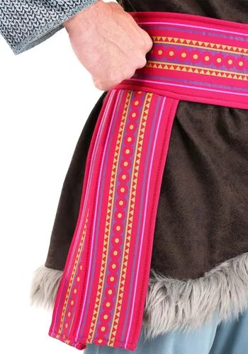 Vista 5 de Disfraz de Kristoff para adultos disfraz de personajes de Disney Frozen para hombre túnica con sombrero cinturón y pantalones y fundas para botas