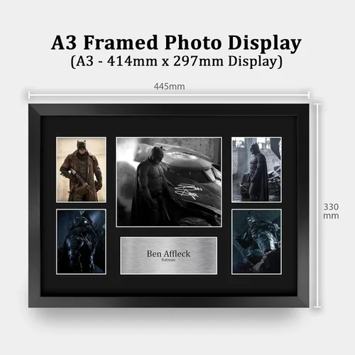 Vista 2 de HWC Trading Ben Affleck Batman v Superman Gifts Impreso Firmado Autógrafo para fans de recuerdos de películas, 16 x 12 pulgadas enmarcado