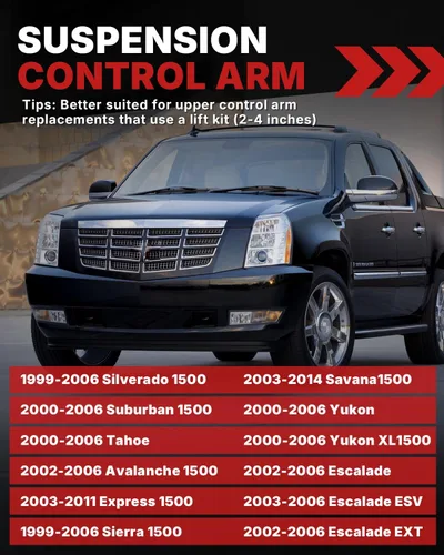 Vista 2 de Brazos de control delanteros superiores de 2-4" para Silverado 1500 Sierra 1500 de 1999-2006 con junta esférica, kit de suspensión de elevación