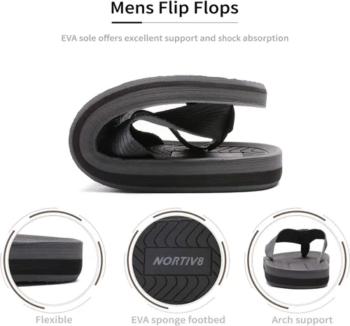 Vista 5 de NORTIV 8 Chanclas para hombre, cómodas y ligeras, zapatos de playa