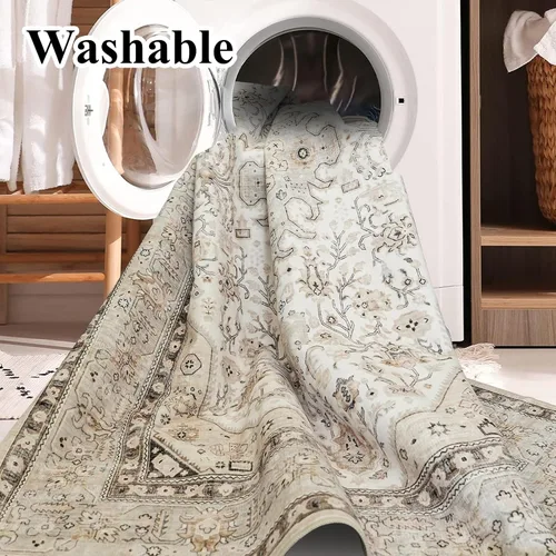 Vista 9 de Alfombra lavable de cocina de 2 x 6: antideslizante oriental interior alfombra pasillo Soft Easy Clean Thin Floor Throw Carpet for Bedroom