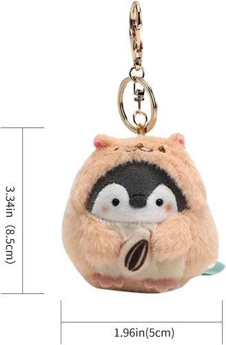 Vista 3 de jiesinlov Lindo llavero con colgante de pingüino de peluche Kawaii, para bolso, mochila, accesorios, llavero para mujeres o niñas