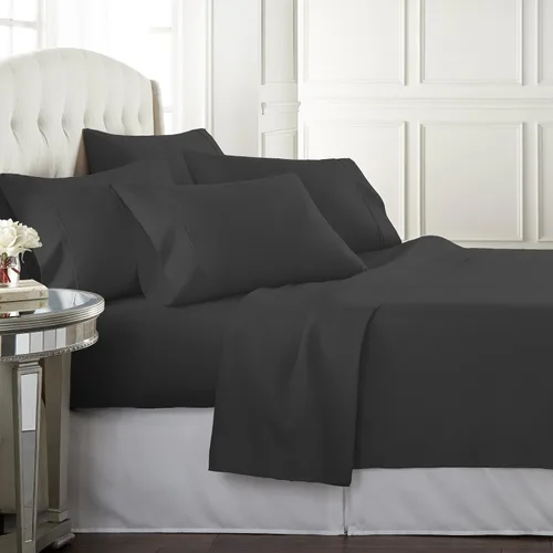 Vista 4 de Danjor Linens - Juego de sábanas tamaño completo para adolescentes, sábanas premium de hotel con 4 fundas de almohada, microfibra cepillada ligera