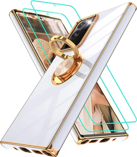 Vista 199 de Funda para Motorola Moto G 5G 2024: Funda Moto G Play 5G 2024 con 2 piezas de protectores de pantalla, soporte de anillo de rotación de 360°