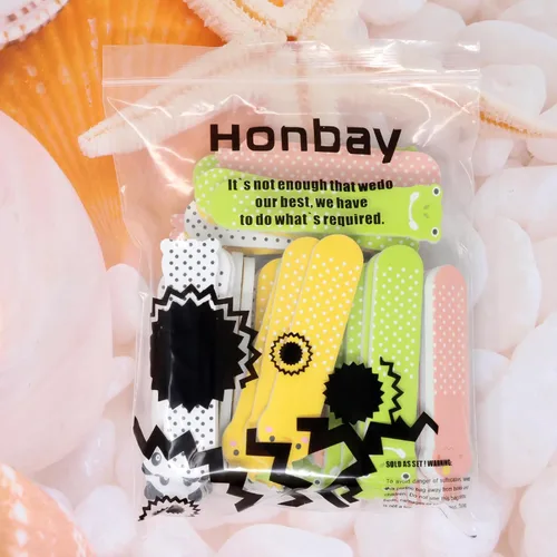 Vista 6 de Honbay 40 mini limas de uñas con patrón de animales lindos pulidores de uñas, tableros de esmeril, herramienta de afilado de uñas de doble cara