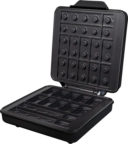 Vista 4 de Máquina de gofres eléctrica de ladrillo de construcción con 2 platos, cocina gofres en forma divertida Negro Deluxe